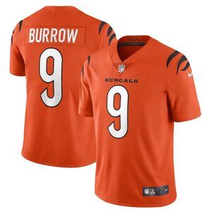 Mens Big Tall 4XL 5XL 6XL 9 Joe Burrow Orange Vapor Stitched Jersey